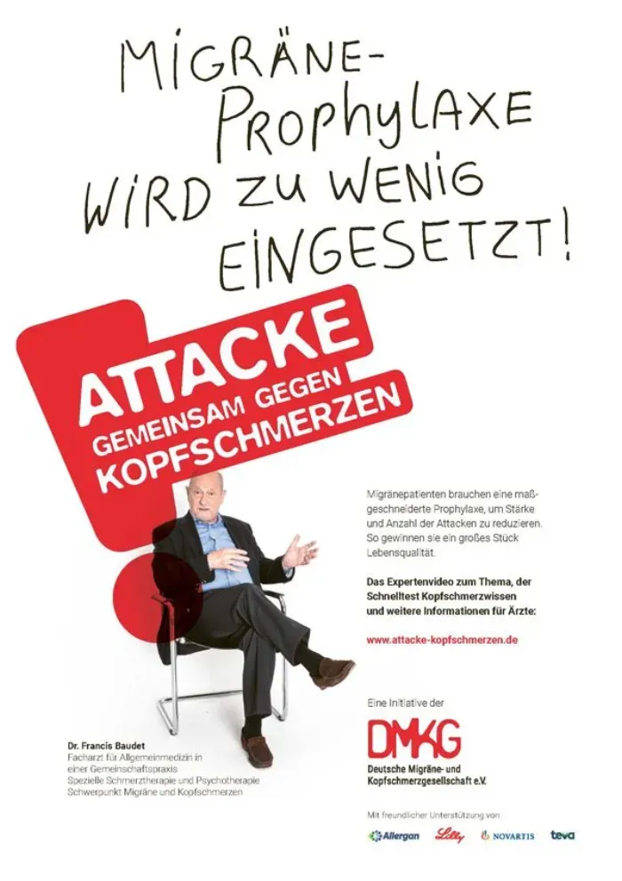 Anzeigenmotiv »Attacke! Gemeinsam gegen Kopfschmerzen«