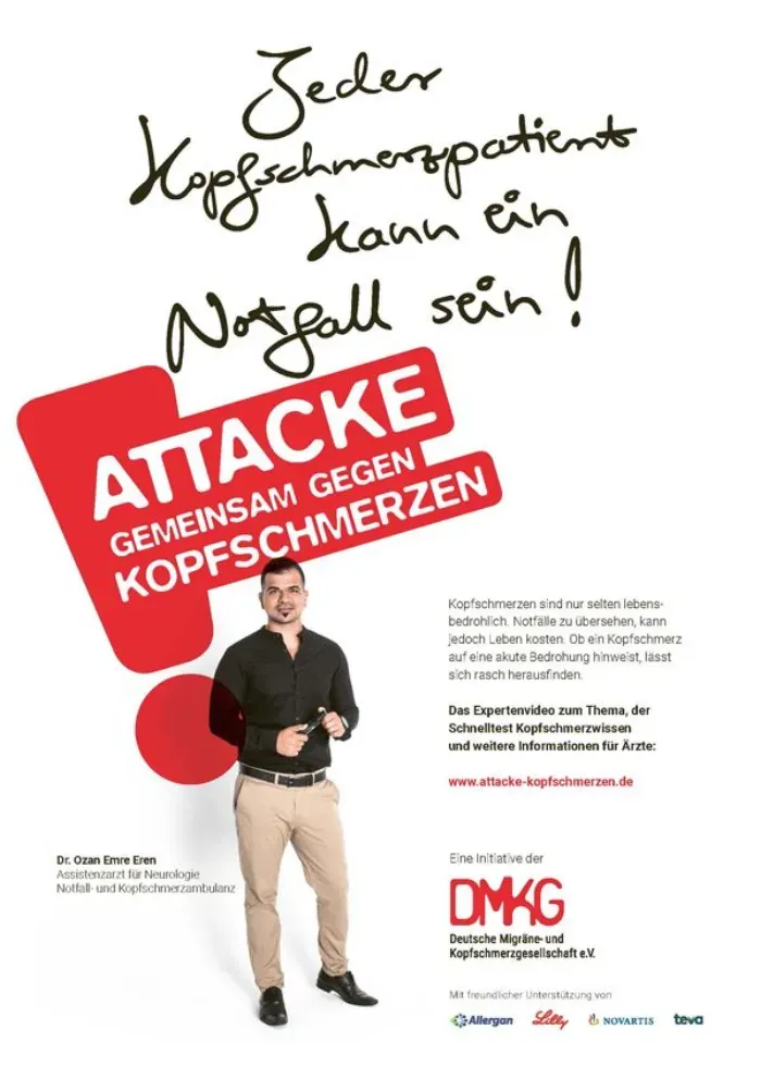 Anzeigenmotiv »Attacke! Gemeinsam gegen Kopfschmerzen«