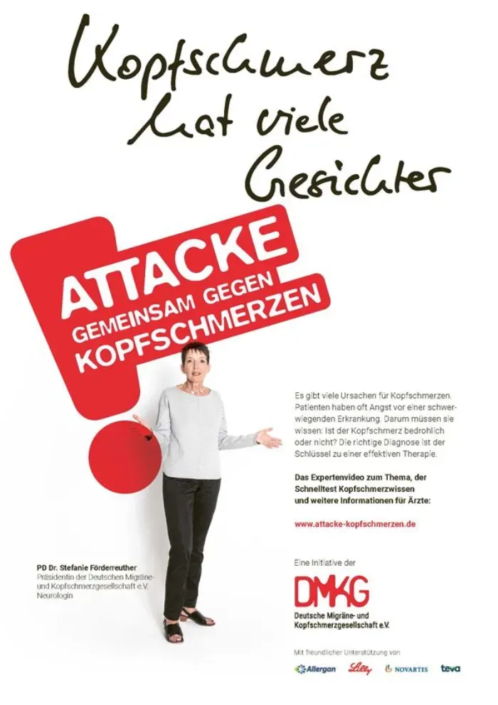 Anzeigenmotiv »Attacke! Gemeinsam gegen Kopfschmerzen«