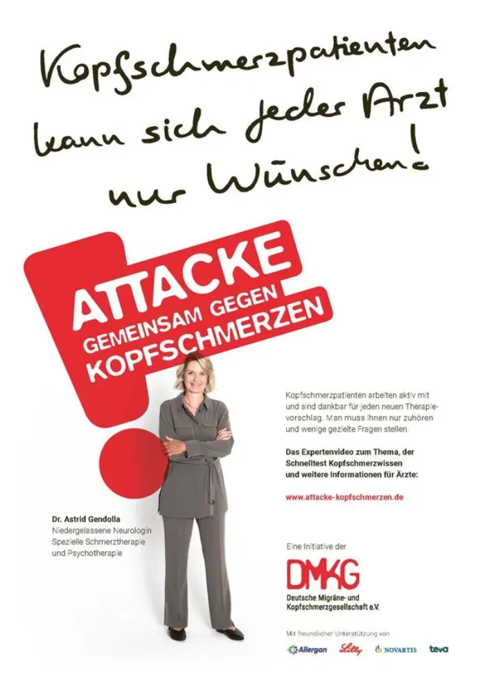 Anzeigenmotiv »Attacke! Gemeinsam gegen Kopfschmerzen«