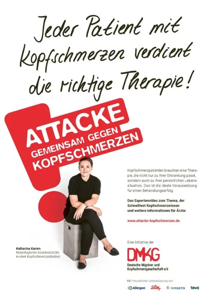 Anzeigenmotiv »Attacke! Gemeinsam gegen Kopfschmerzen«