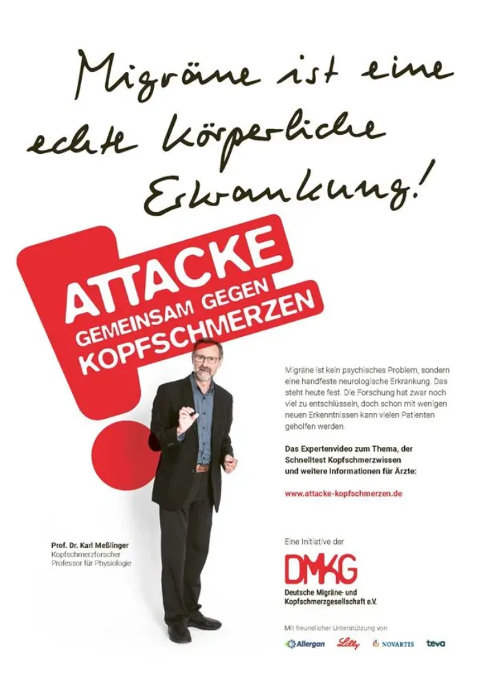 Anzeigenmotiv »Attacke! Gemeinsam gegen Kopfschmerzen«