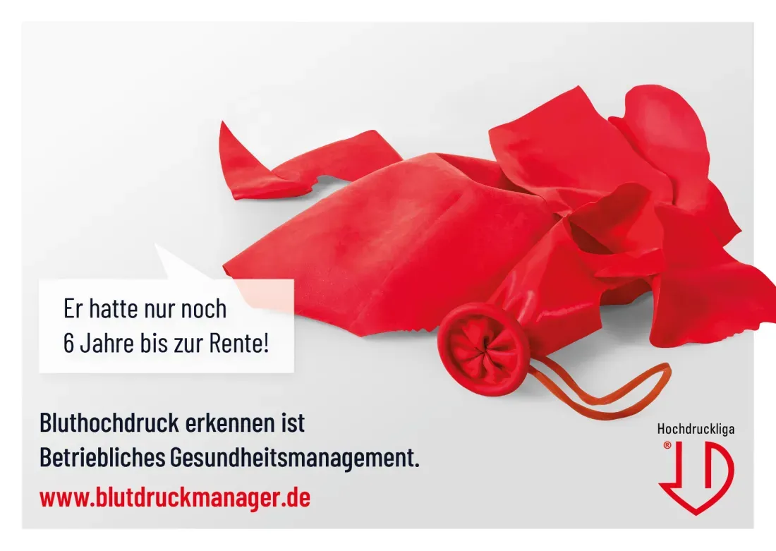 Key Visual der Kampagne „Blutdruckmanager“ für Betriebe