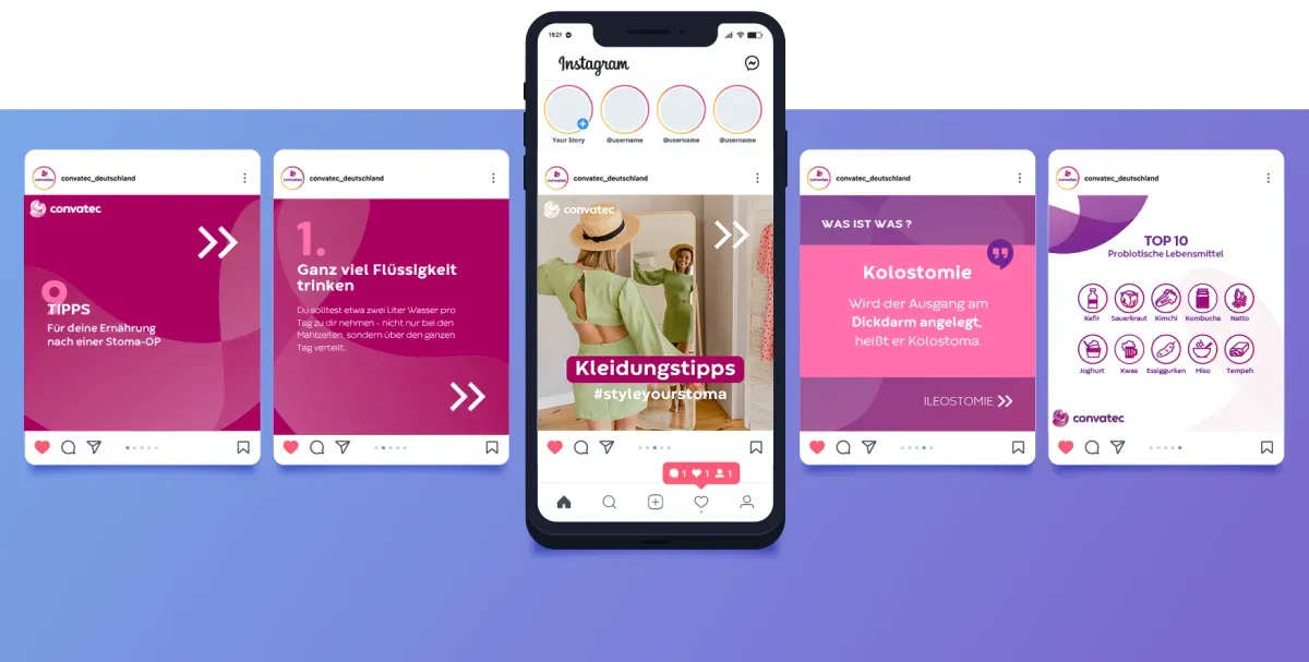 Social-Media-Beiträge der ConvaTec-Community auf Instagram